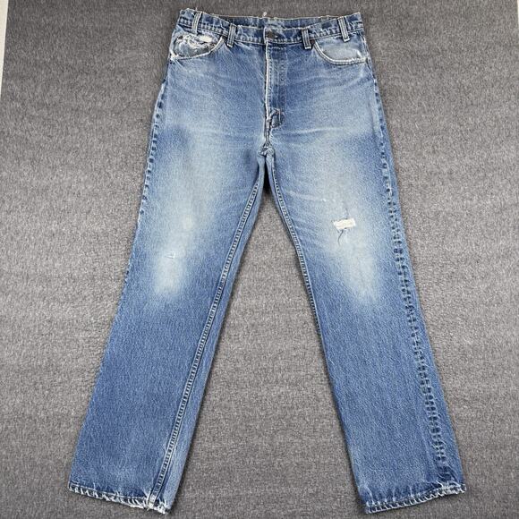 Vintage Levis 515-0217 Jeans Men’s 36x34 (34x32) Blue Red Tab Straight Retro 80s - Picture 1 of 9